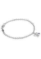 nice dazzling angel charm February birthstone bracelet
